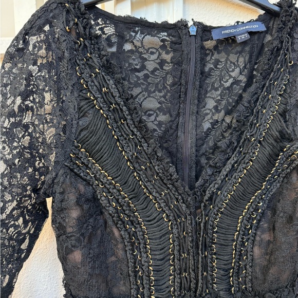 French Connection Embroidered Lace Mini Dress size XS - Picture 5 of 6